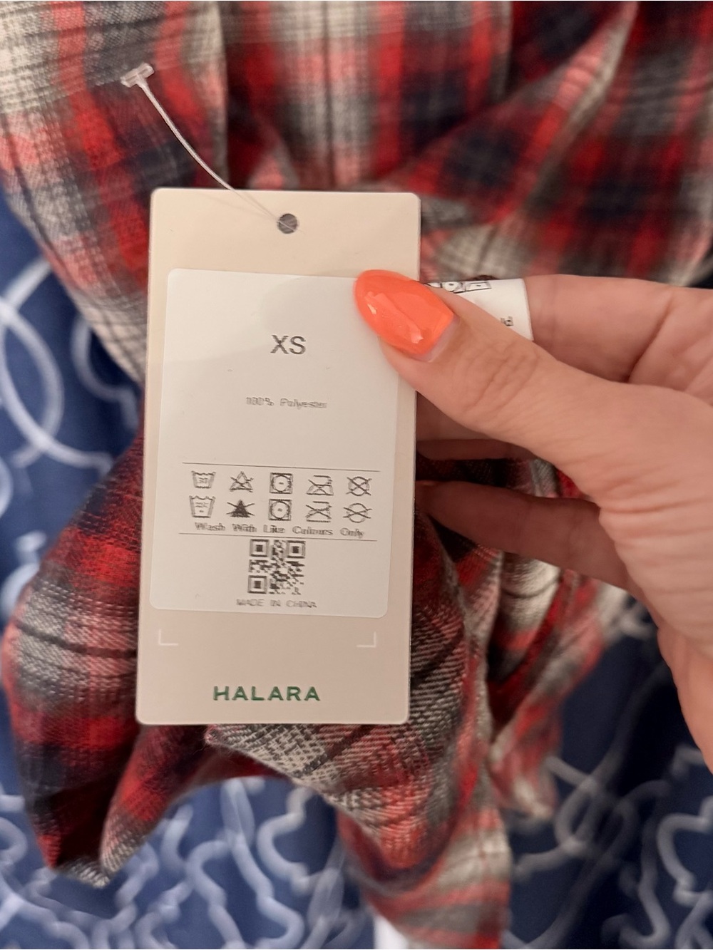 Halara Flannel Shirt Dress Size XS NWT C7 - Picture 3 of 4
